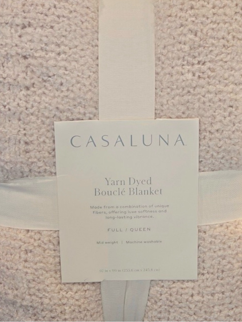 Casaluna Soft Blush Bouclé Full/Queen Blanket